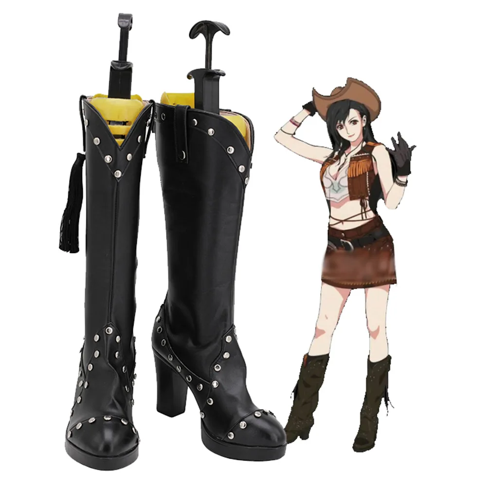 

Обувь для косплея финальной фантазии VII Tifa Lockhart, ботинки, реквизит для костюма, аксессуары для Хэллоуина, обувь на заказ