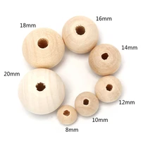50100pcs natural wood teething beads children kids diy wooden jewelry making crafts lead free wooden balls
