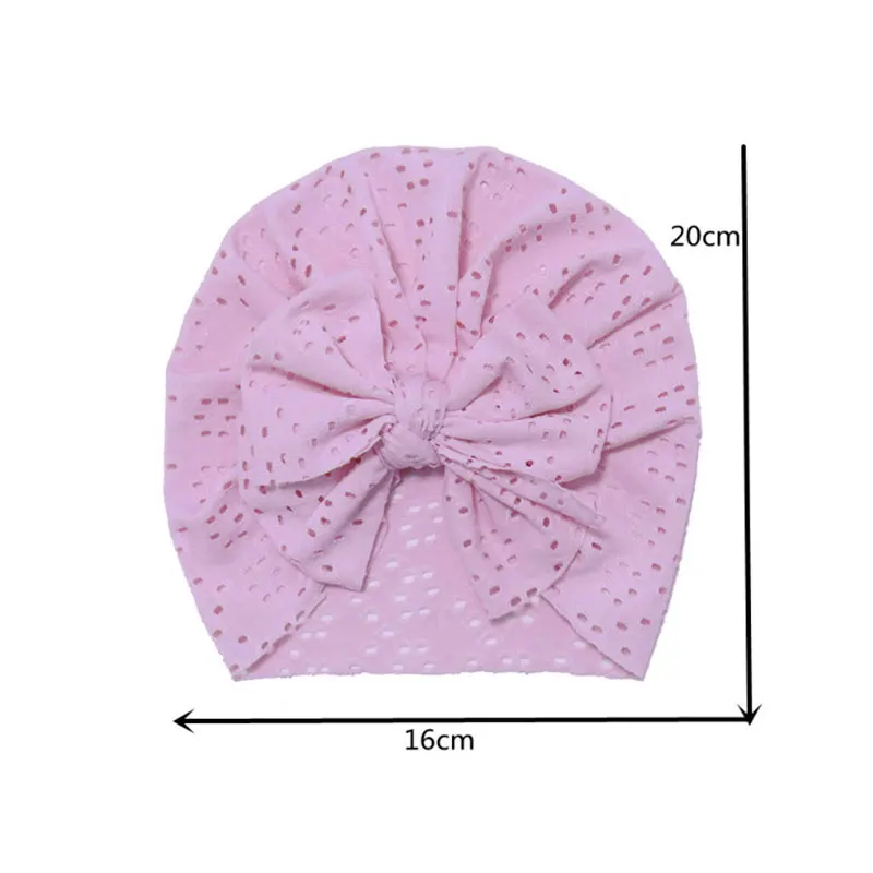 

Spring And Autumn Baby Hats Infant Hollow Butterfly Breathable Bonnet Beanie Korean Version Sleep Hat Soft Round Hole Bow Cap