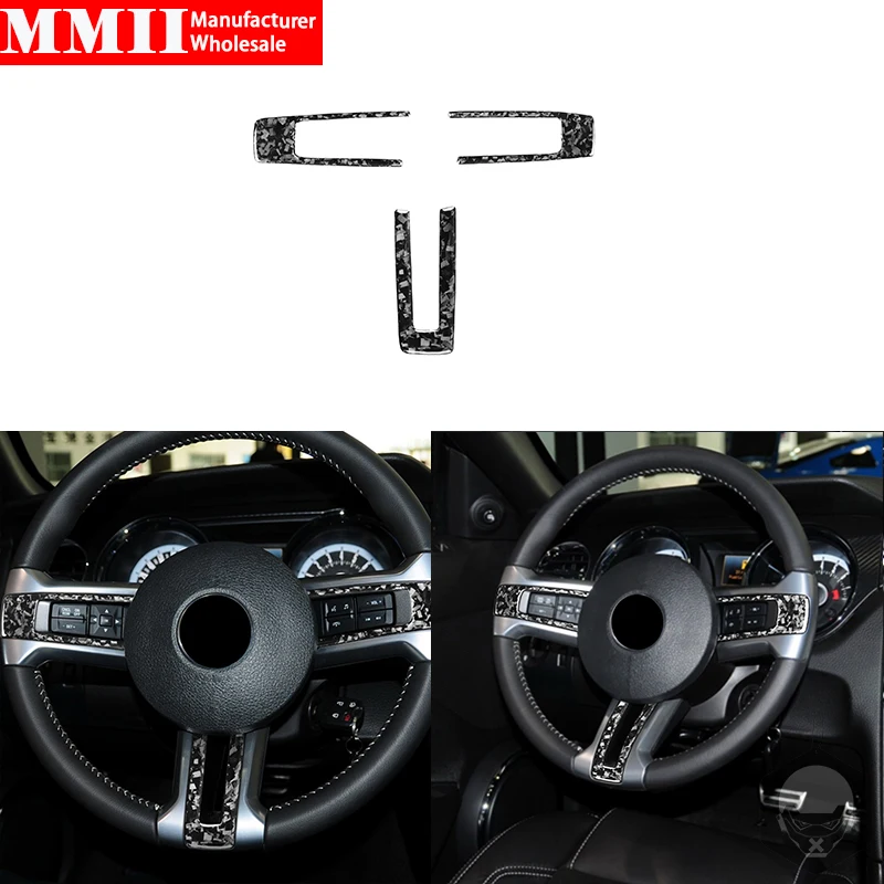 

Для Ford Mustang 2009-2013, кованая углеволоконная Автомобильная панель рулевого колеса, отделка автомобиля, Чехлы, декоративные наклейки, автомобил...