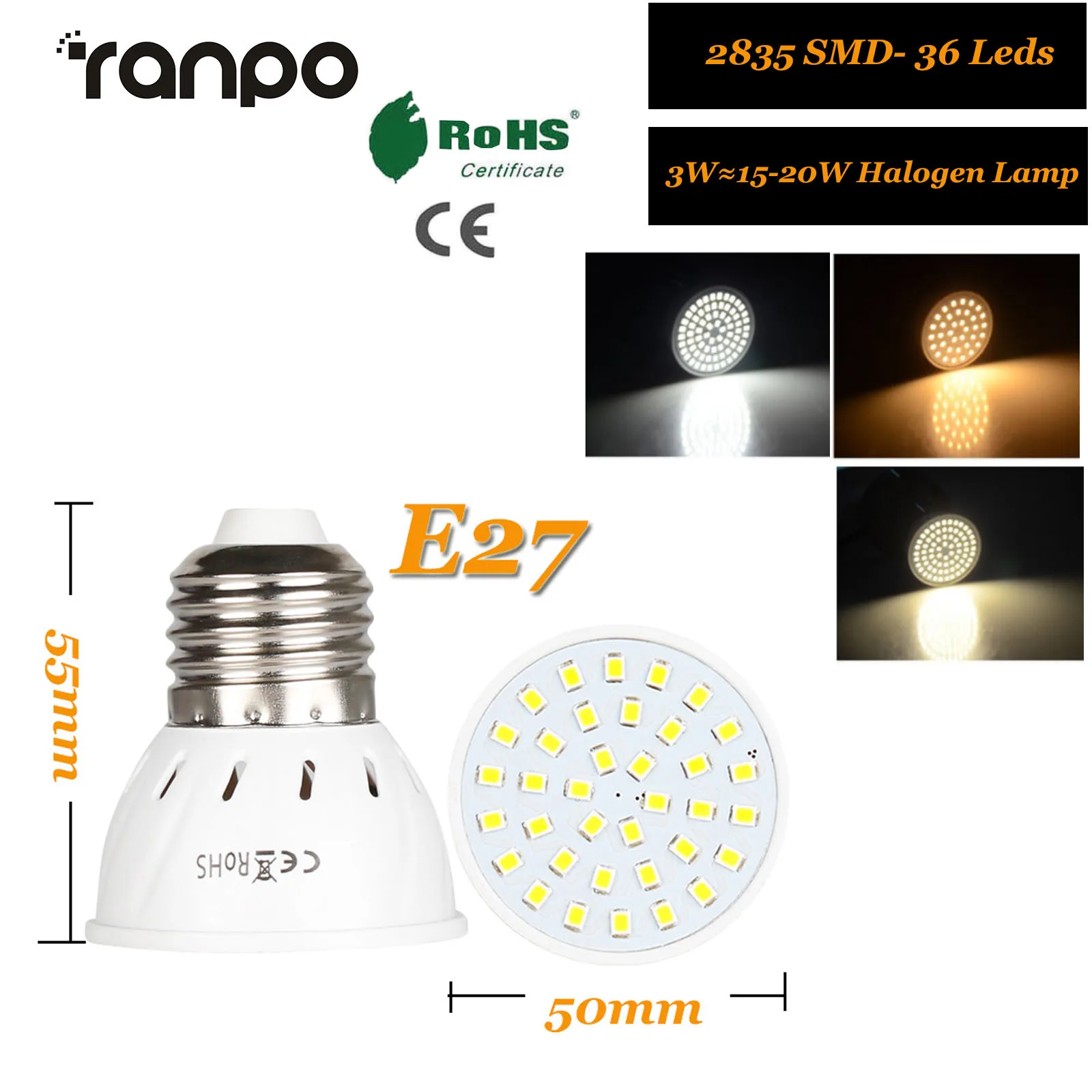 

2835 SMD AC 110V 220V LED Spotlight Bulbs LED Lamp Energy Saving Spot Light for Home Hotel Bright White