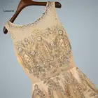 Женское вечернее платье-трапеция, элегантное Прозрачное платье с декором из бисера из хрусталя, длинные платья из тюля без рукавов