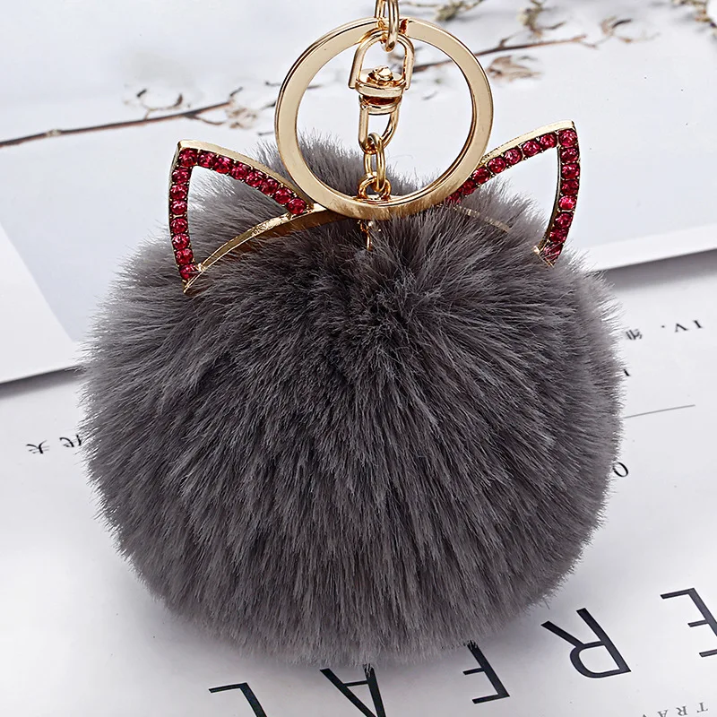 Женский кошелек из искусственного кроличьего меха с кошачьими ушками|Детали и