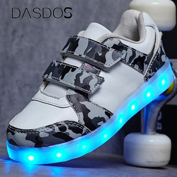 Size 25-37 USB Charging Children Boys Shoes with Sole Enfant Led Light Glowing Luminous Sneakers for Girls Shoes Kids Led Shoes 1
