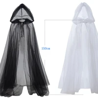medieval witch costume elf cloak women halloween hooded tulle cape cosplay vintage wedding fairy outfit