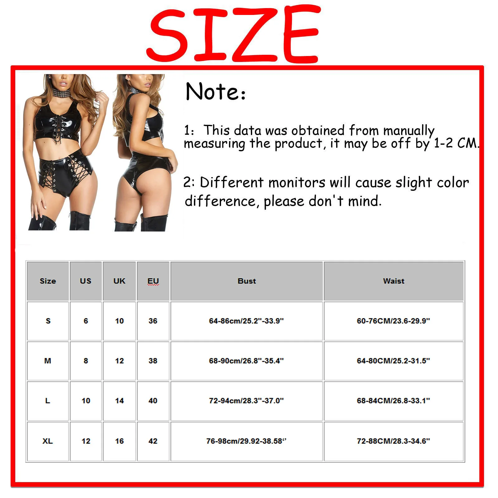 

PU Leather Sexy Lingerie Erotic Hollow Out Bandage Sexy Corset High Waist Panty Women's Underwear Set Babydoll Exotic Costumes