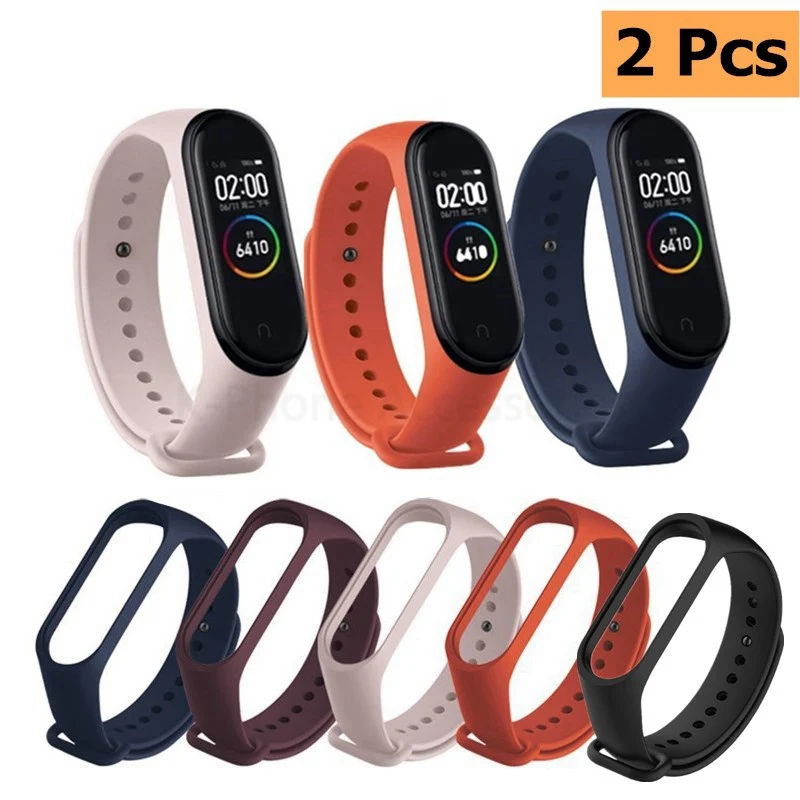 Силиконовый ремешок для Xiaomi Mi Band 4 6 5 сменный браслет на запястье Xiomi 3 2