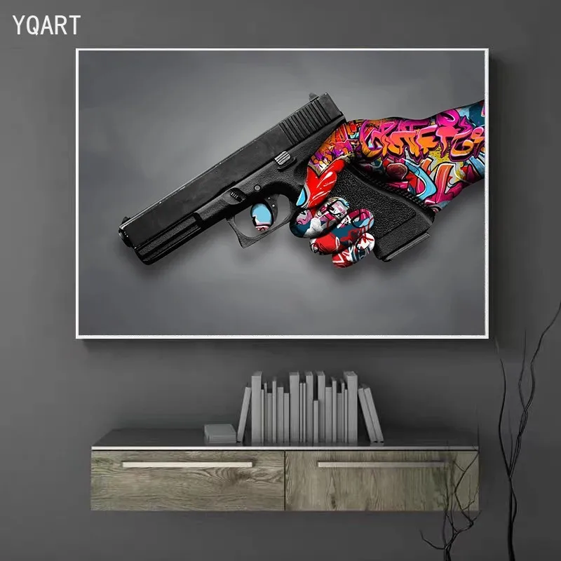 

Graffiti Artwork Victory Cheer Gestures Posters and Prints Encouraging Canvas Paintings Wall Art Pictures for Living Room Decor