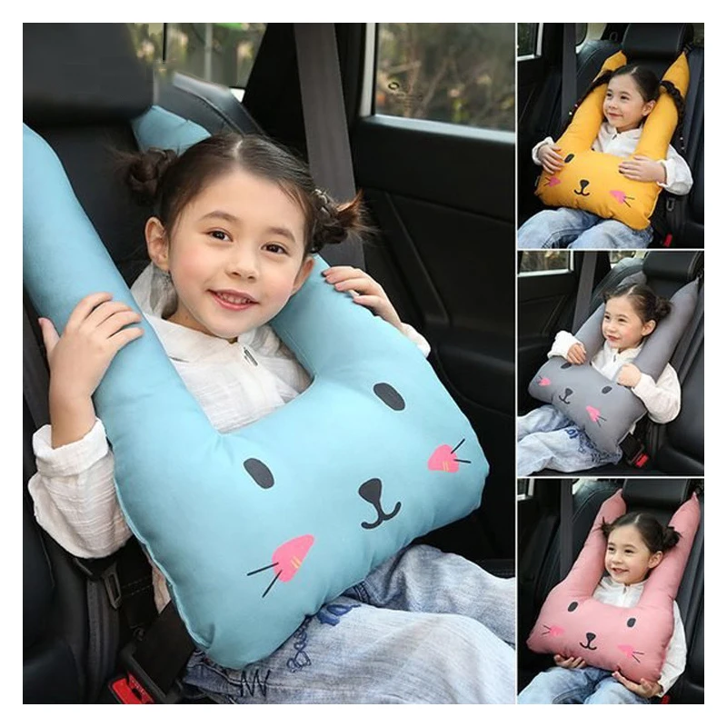 Correa de seguridad de dibujos animados para beb&eacute;, cintur&oacute;n de seguridad de coche, almohada, protecci&oacute;n suave para ni&ntilde;os, cintur&oacute;n de seguridad para hombro-4