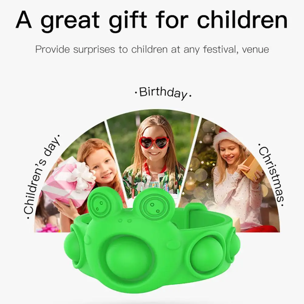 

Cute Cartoon Animal Decompression Bracelets Fidget Toys Silicone Bracelet Squeeze Bubble Wristband Stress Relief Toy Kids Toys