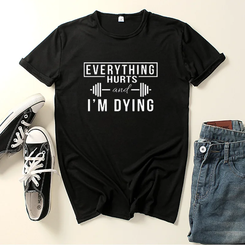 

EYERYTHING Hurts Letter Print Women T Shirt Short Sleeve O Neck Loose Women Tshirt Ladies Fashion Tee Shirt Tops Camisetas Mujer