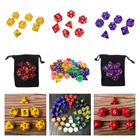 7 шт.компл. цифровые игральные кости многогранные акриловые разноцветные аксессуары для настольных игр