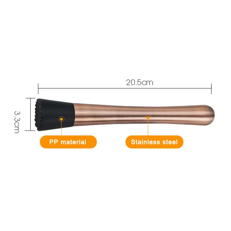 

Bar Stainless Steel Manual Ice Crusher Lemon Juice Pressure Stick Rose Gold Cocktail Mixer Tool Stick Smashing Bar Bar Supplies
