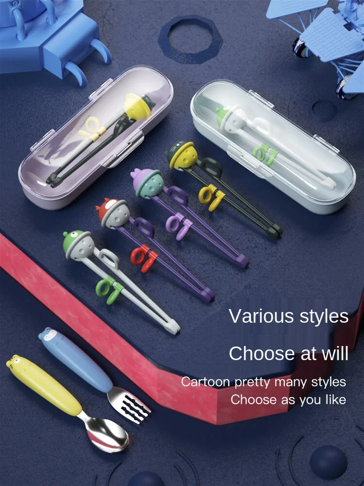 

Children's Chopsticks Training Chopsticks Paragraph 2 3-Year-Old Baby Learning Practice 6 Kids Home Anti-Spill Glue Boy