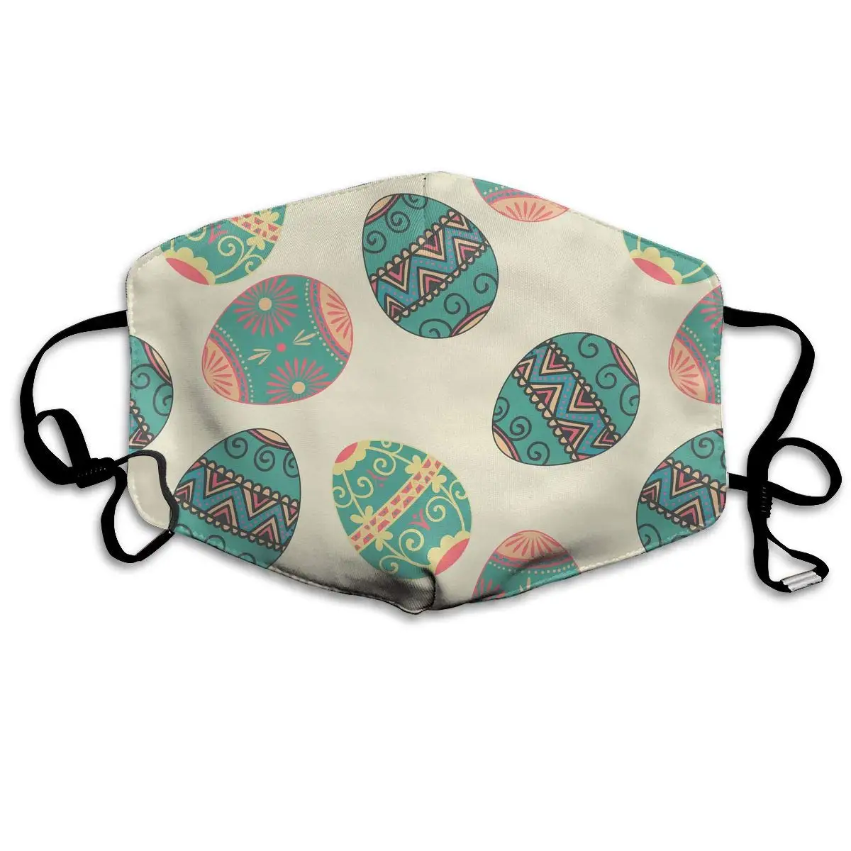 

Многоразовая моющаяся маска с пасхальными яйцами, хлопковая маска для защиты от пыли на половину лица для детей и женщин с регулируемыми уш...