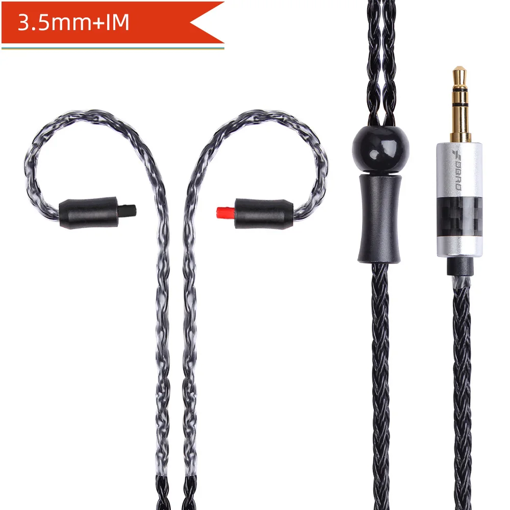 black 3.5mm IM FDBRO 16 ядер 2,5/3,5/4,4 мм с серебряным покрытием наушников обновления аудио провода наушники MMCX IE80 IM 2Pin 0,78 мм A2DC кабель SE425 SE535 - Цвет: black 3.5mm IM