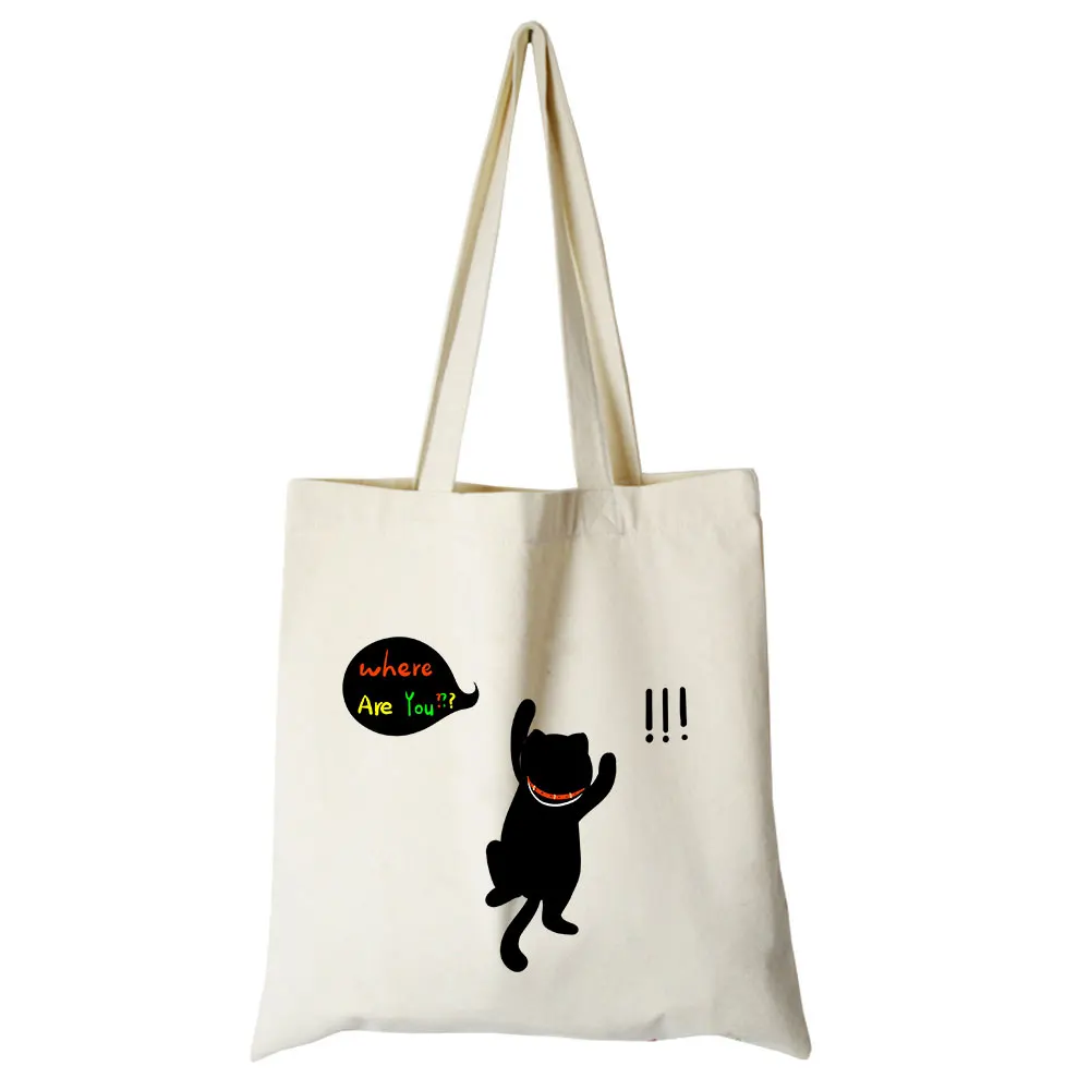 shopping bag 12 Происхождения милый кот серии Холст на заказ сумка индивидуальные Эко сумки на заказ хозяйственные сумки с логотипом - Цвет: shopping bag 12