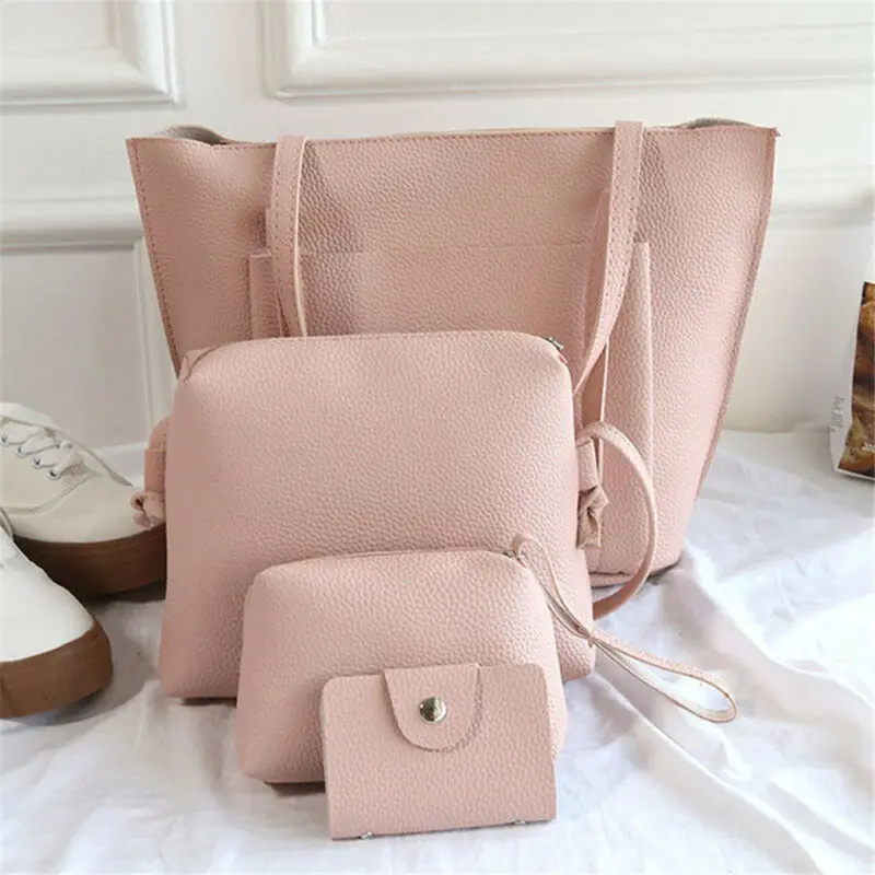 Кошелек из искусственной кожи сумки для женщин четыре комплекта модная сумка на