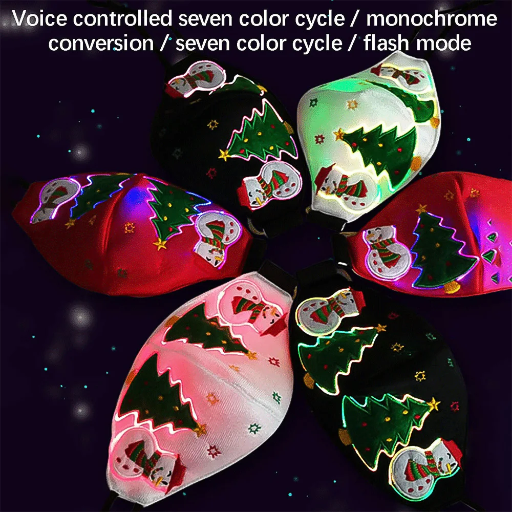Многоразовые для рождественской вечеринки маски светодиодный светильник