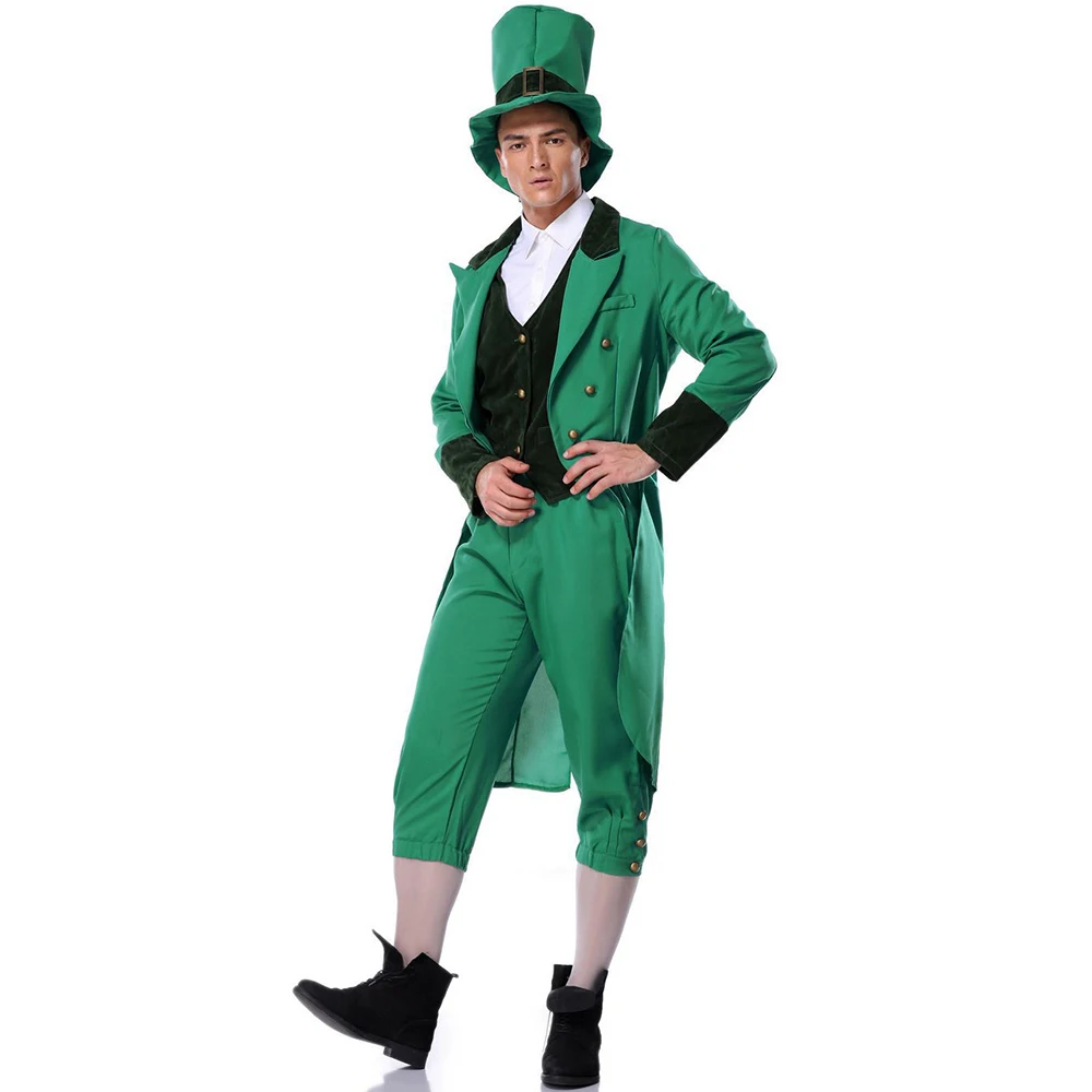 Eraspooky Plus Green Clover Ireland, костюм на День Святого Патрика, карнавальный костюм для взрослых, Leprechaun, маскарадный костюм для всей семьи, шапка