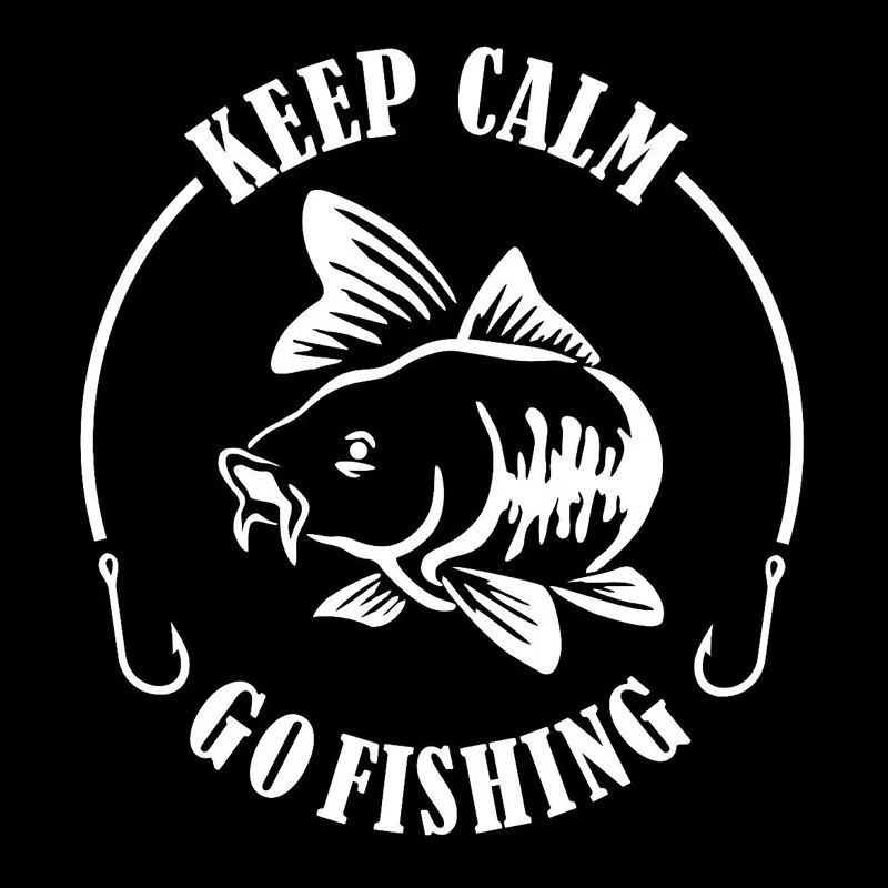 Aliauto Creative Car Sticker Keep Calm Go Fishing Fashion Styling Vinyl Accessories PVC Decal for Lada Kalina Turkish 15cm*15cm |
