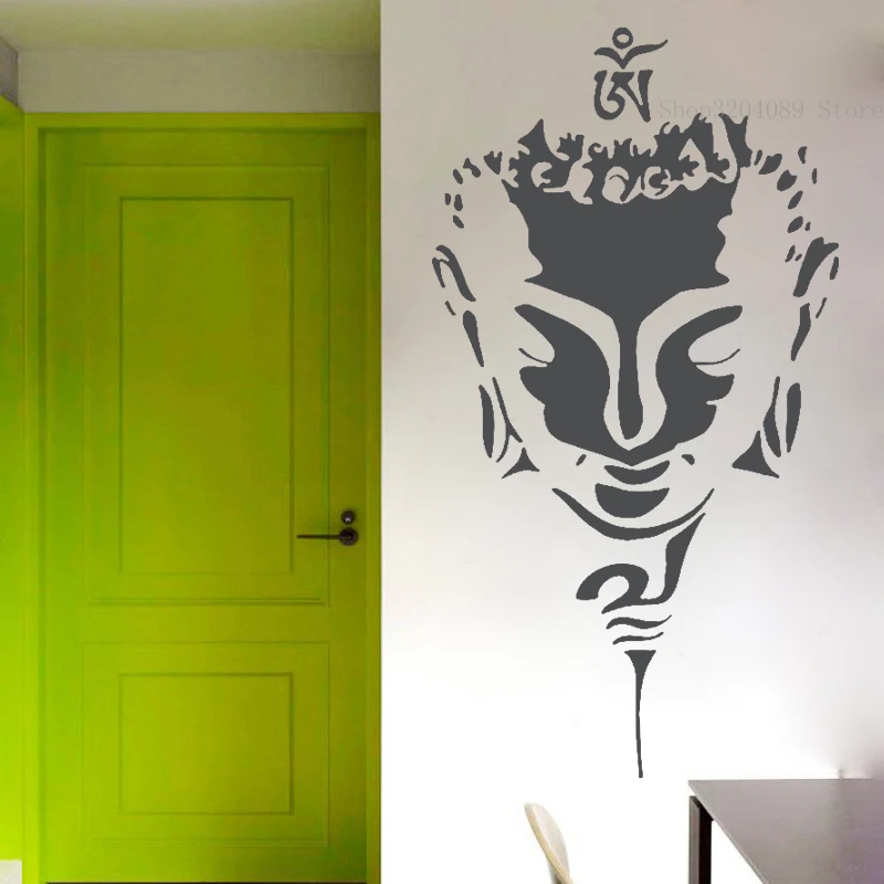 Creative Buddha Head Face Buddhism Wall Sticker Vinyl Religion Home Decor Bedroom Decal Art Self-adhesive Murals CN109 | Дом и сад