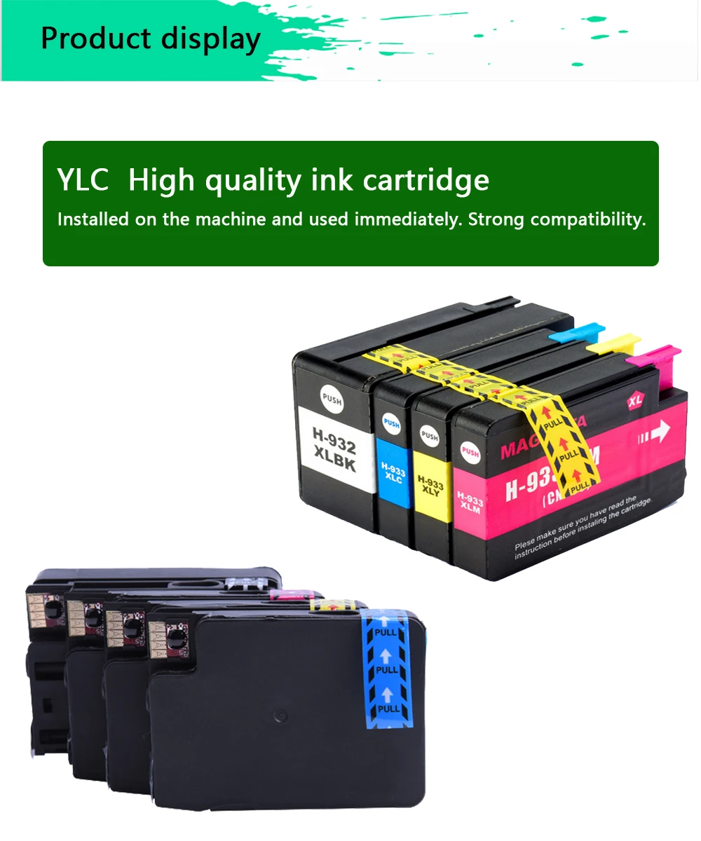 4PK 932XL 933XL чернильный картридж для hp 932XL hp 933XL hp 932XL 932 933 для hp Office jet 6100 6600 6700 7110 7610 7612 принтер