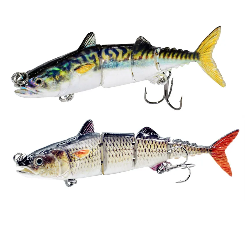 6 дюймовая 4 секционная плавающая приманка для ловли тунца с двумя крючками яркая