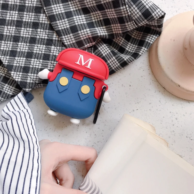 Silicone Bluetooth Earphone Case for Apple AirPods 3D Protective 1/2 Cute Cover Unique Cartoon Pipeliner Design | Электроника