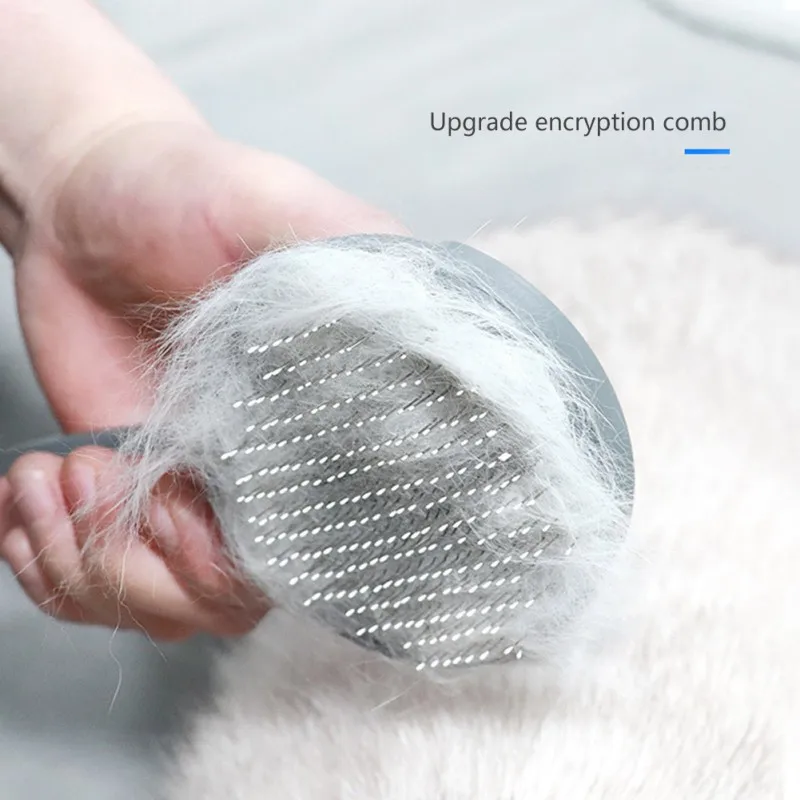 

19X8CM Pet Cats Dog Combs Self Cleaning Slicker Brush Button To Floating Massage Plastic Self-cleaning Comb Dog Supplies