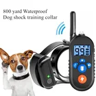 Электронные ошейники для дрессировки собак, перезаряжаемый водонепроницаемый ошейник для собак с ЖК-экраном, с дистанционным управлением и тоном вибрации, 800 ярдов