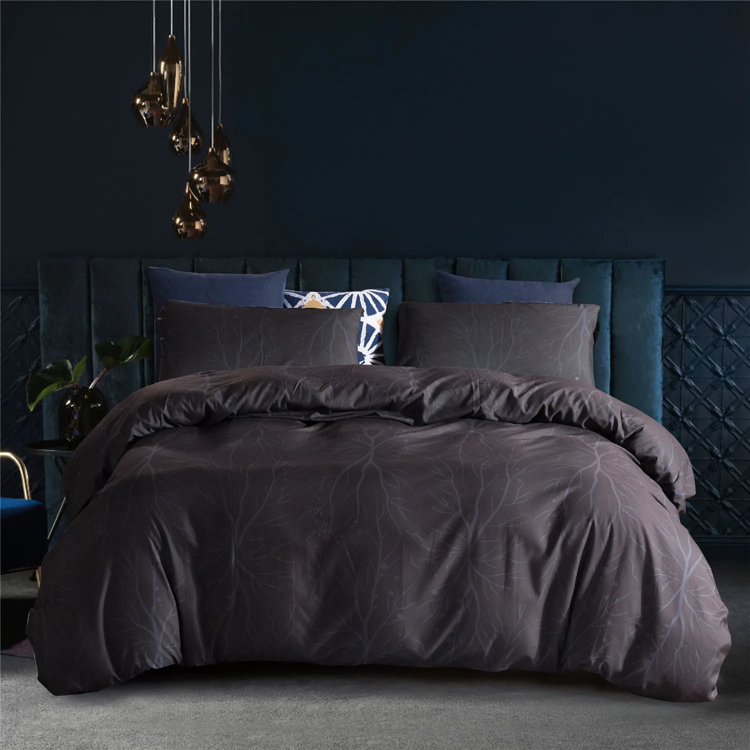 Комплект постельного белья из тенселя пододеяльник одеяло с принтом