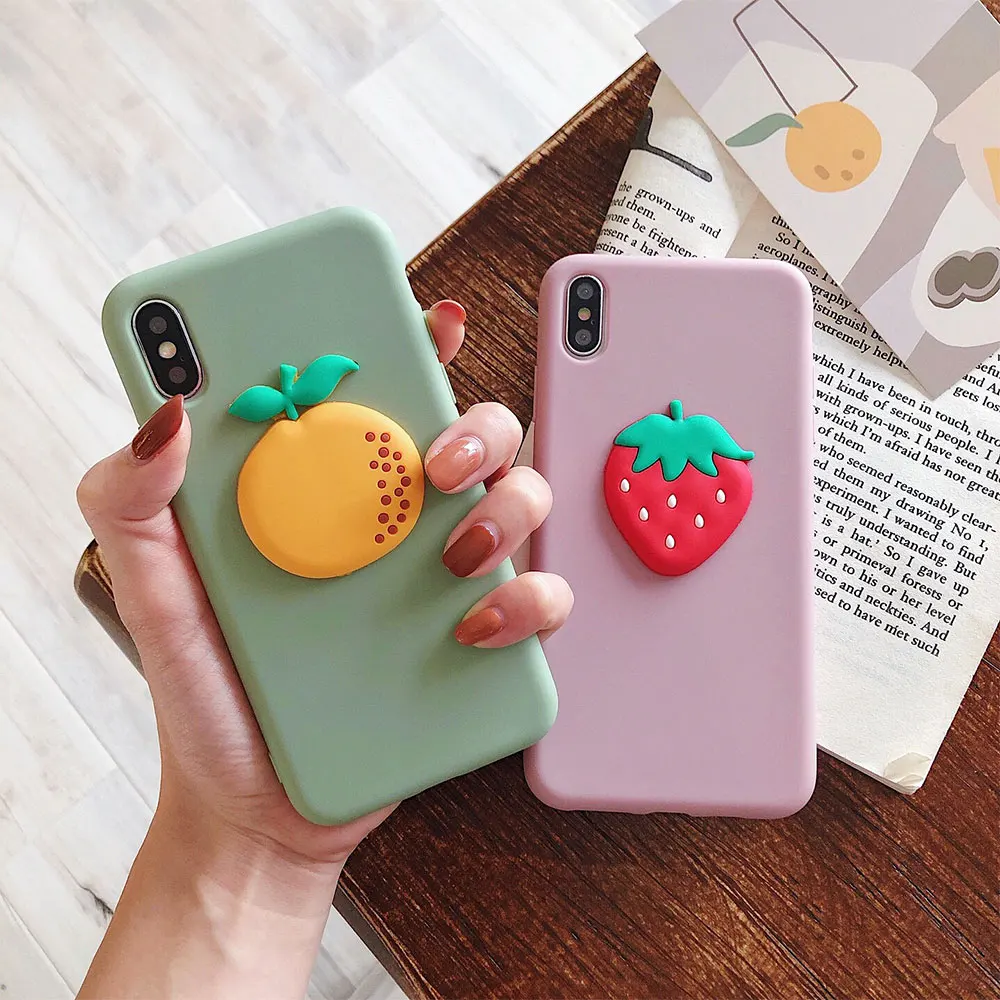 KISSCASE милый 3D апельсин чехол для iPhone XR XS Max 7 8X6 6s Plus Мягкий ТПУ Funda 6 8 Coque |