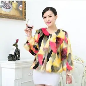 Vetement 2020 Colorful Designer Faux Fox Fur Coat Long Short Women's winter and Jacket S-5XL casaco feminino Y665 | Женская одежда