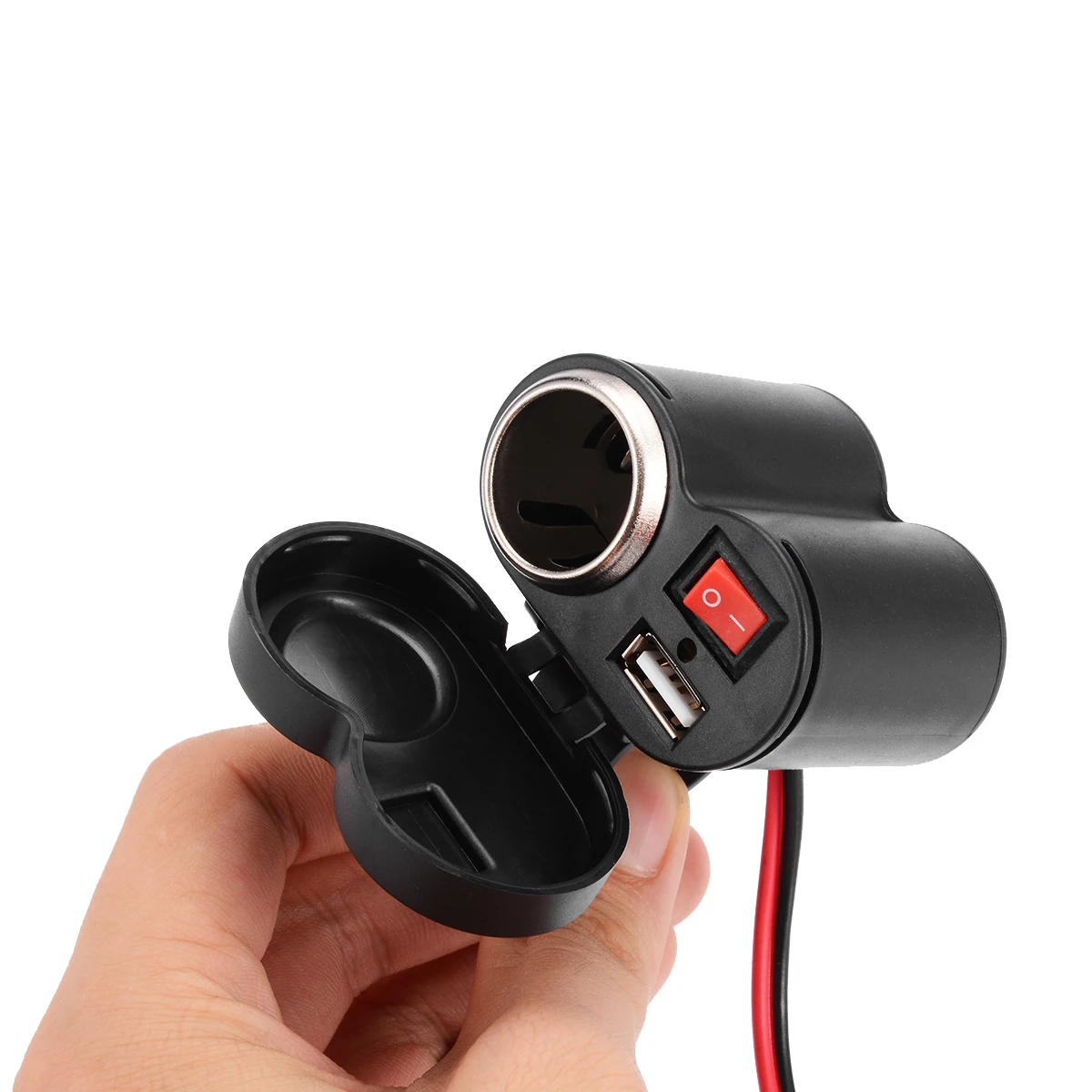 Водонепроницаемый мотоцикл автомобиль Лодка 12 в прикуриватель 5 в USB порт зарядки разъем адаптер для мотоцикла черный