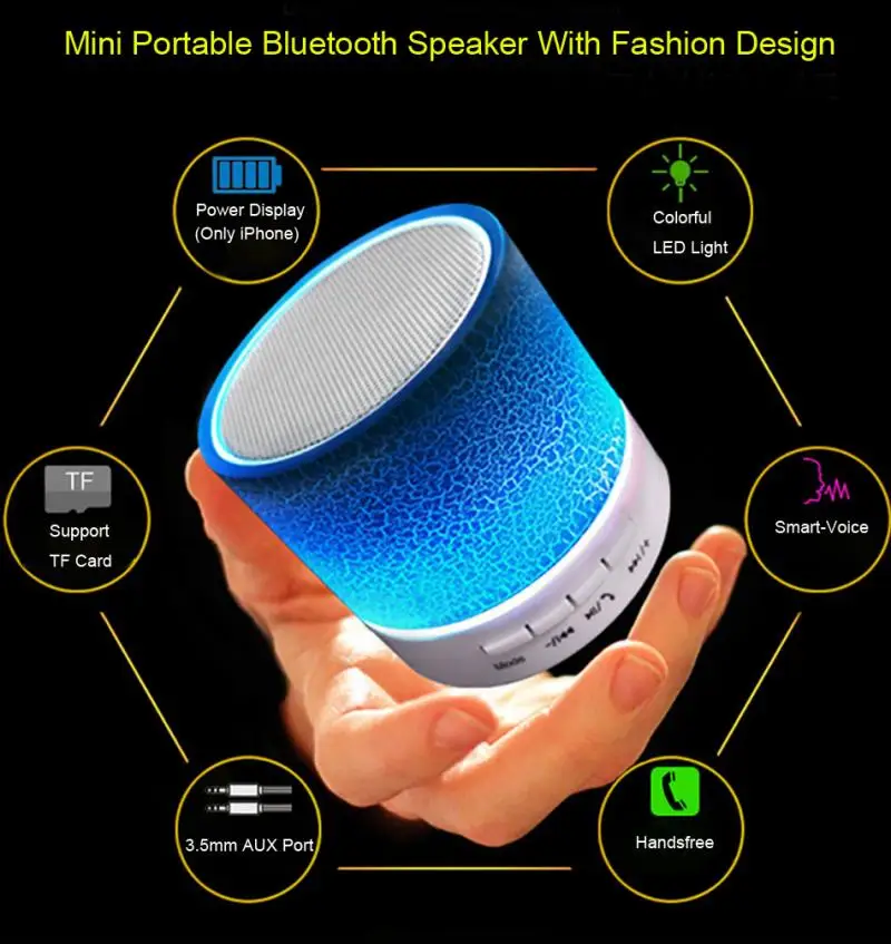 1x Новый горячий легкий портативный беспроводной bluetooth динамик A9 USB музыкальный