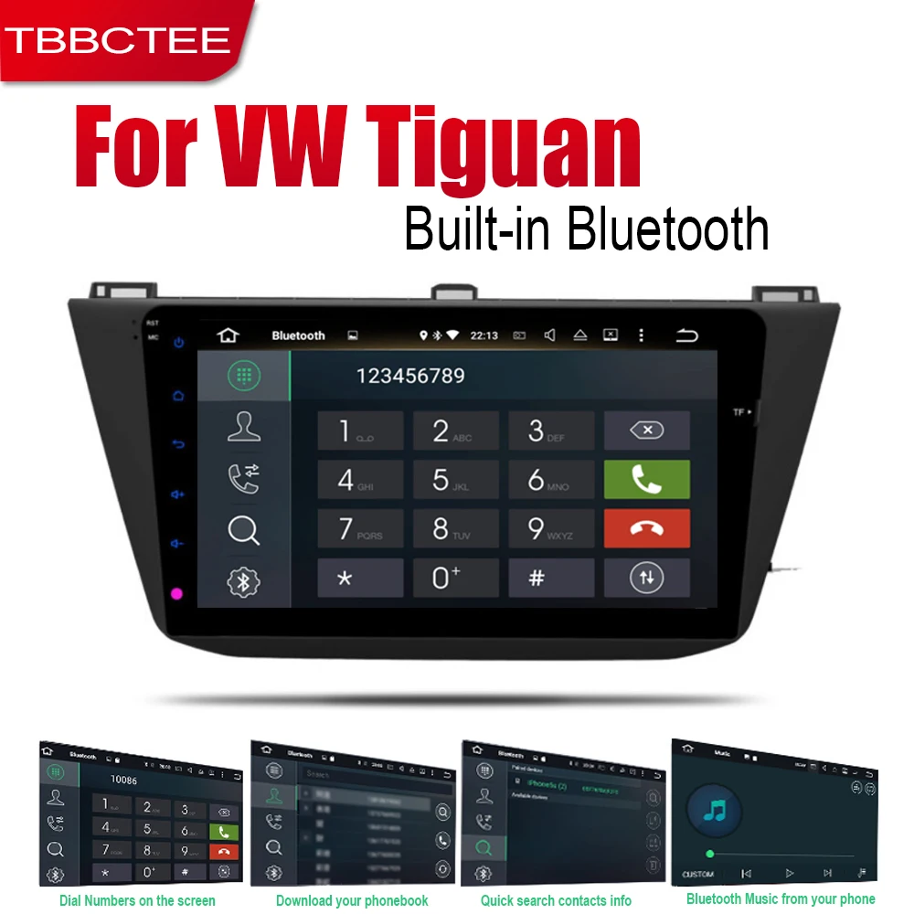 Автомобильная мультимедийная система TBBCTEE 2 Din Android для Volkswagen VW Tiguan 2016 ~ 2019