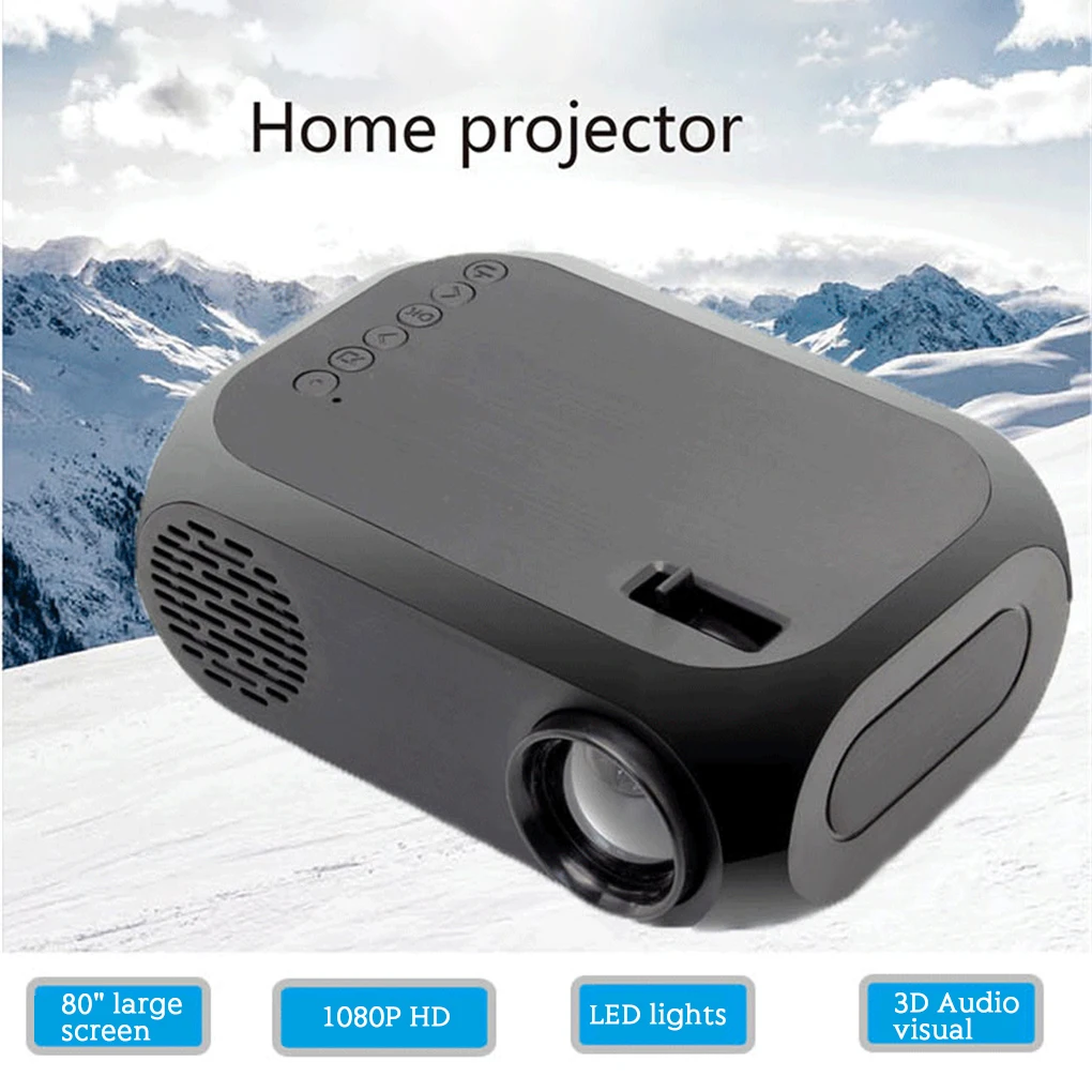 

USB Rechargeable Mini Projector LED Projector TFT LCD Panel 1080P Resolution 800lumen Media Projecting Device US Plug