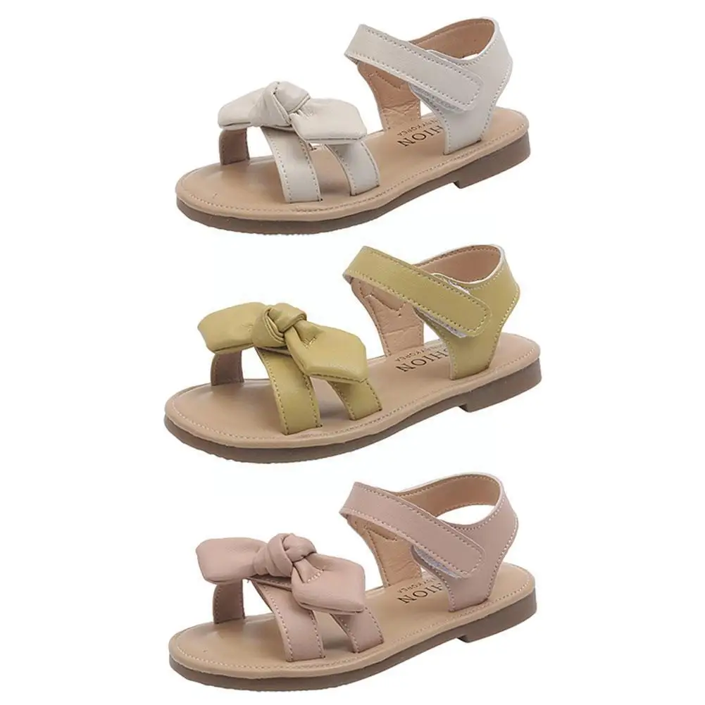 

Summer Girls Children's Shoes Non-slip Breathable Sandals Bowknot Cartoon Sandals Bottom Princess Soft Beach Z0U0