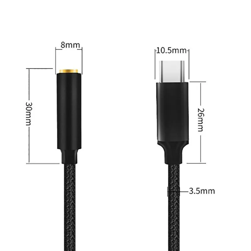 Usb type C до 3,5 адаптер для наушников цифровой чип AUX аудио кабель USB C до 3,5 мм конвертер для наушников для телефонов huawei samsung