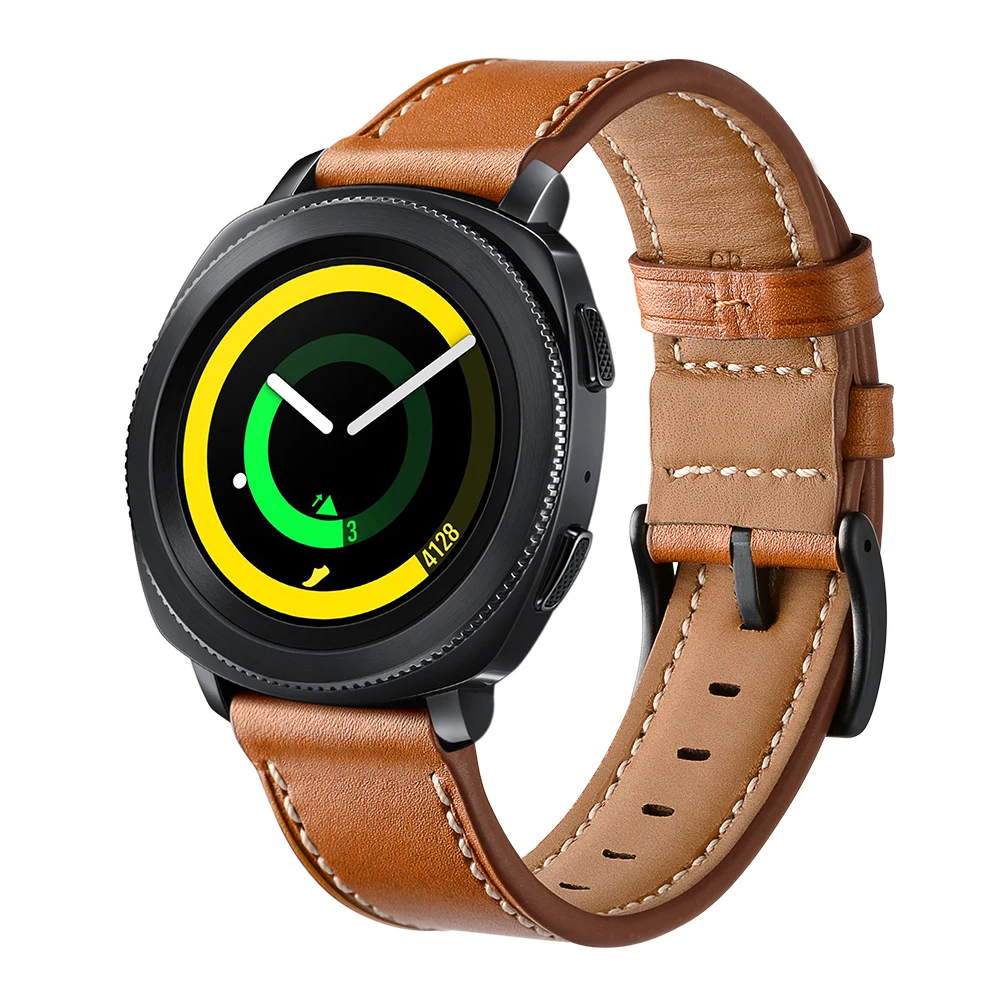 

Watchband for Samsung Galaxy Watch Active 2 40mm 44mm Band 20mm Genuine Leather Wristband strap for Gear sport bracelet belt