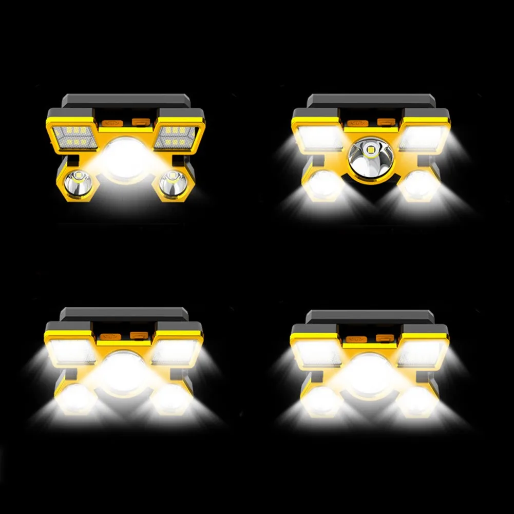 

5 LED Super Bright Flashlight Headlamp Waterproof USB Rechargable Headlight For Fishing Hunting Light With Usb Cable Pesca