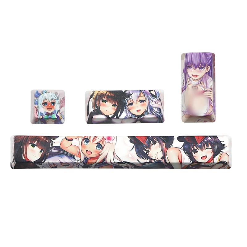 

4 шт., колпачки для клавиш Ahegao с японским аниме