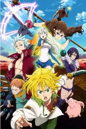 Плакат Шелковый из японского аниме Семь смертных грехов 24x36 дюймов | Дом и сад