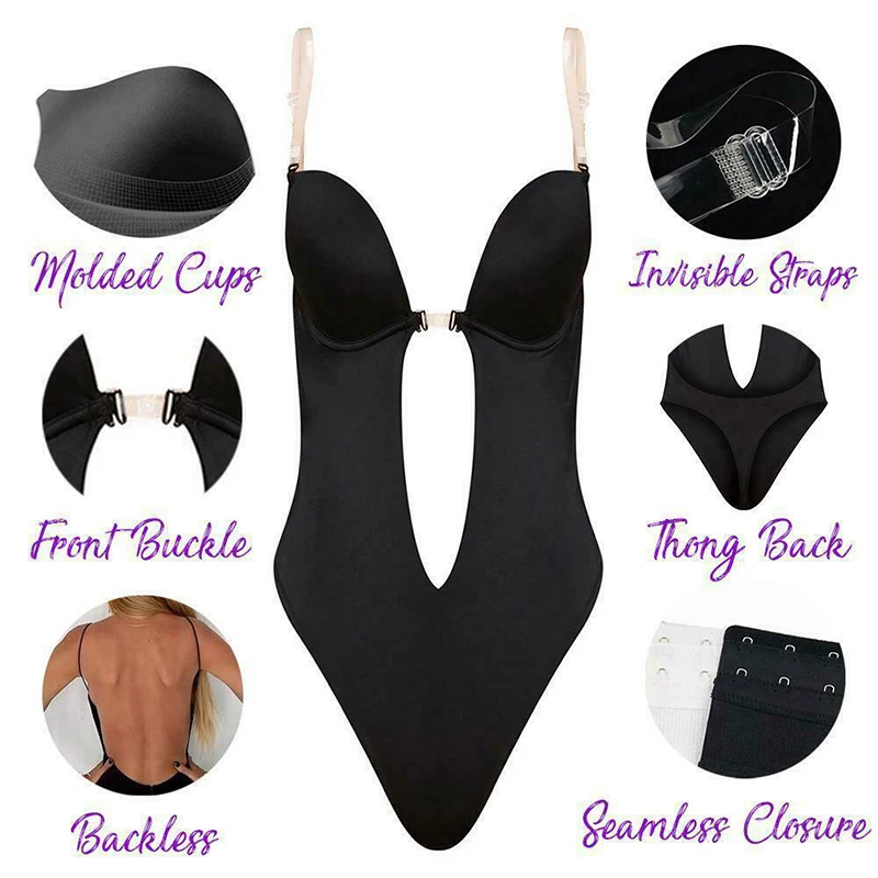 2020 Fashion Ladies Body Jumpsuit Underwear Bodysuit Ropa Mujer Solid Color V-Neck Strapless Backless New |