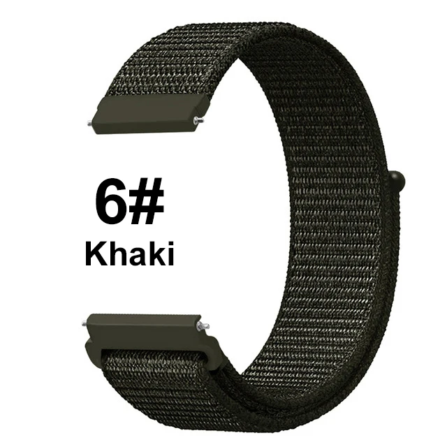 Khaki UEBN 20 мм 22 мм нейлоновый спортивный ремешок для Garmin Vivoactive 3 4 Venu/GarminMove/Forerunner 245 645 ремешок для наручных часов - Цвет ремешка: Khaki