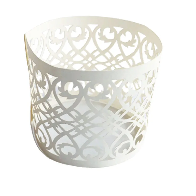 50 шт. любящее сердце и цветок Лазерная резка кольцо для бумажных салфеток Пряжка