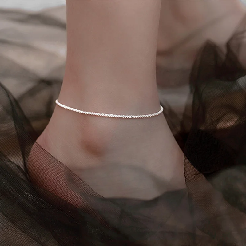

Браслет на ногу из Гипсофилы серебряного цвета с регулируемой цепочкой, простое модное Ювелирное Украшение для женщин