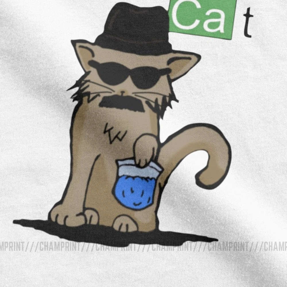 Мужские белые футболки с надписью Breaking Cat Bad Walter Heisenberg одежда из чистого хлопка