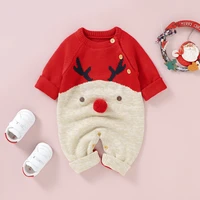 baby rompers clothes winter red christmas reindeer knitted newborn infant boy girl jumpsuits overalls 0 18m toddler kids sweater